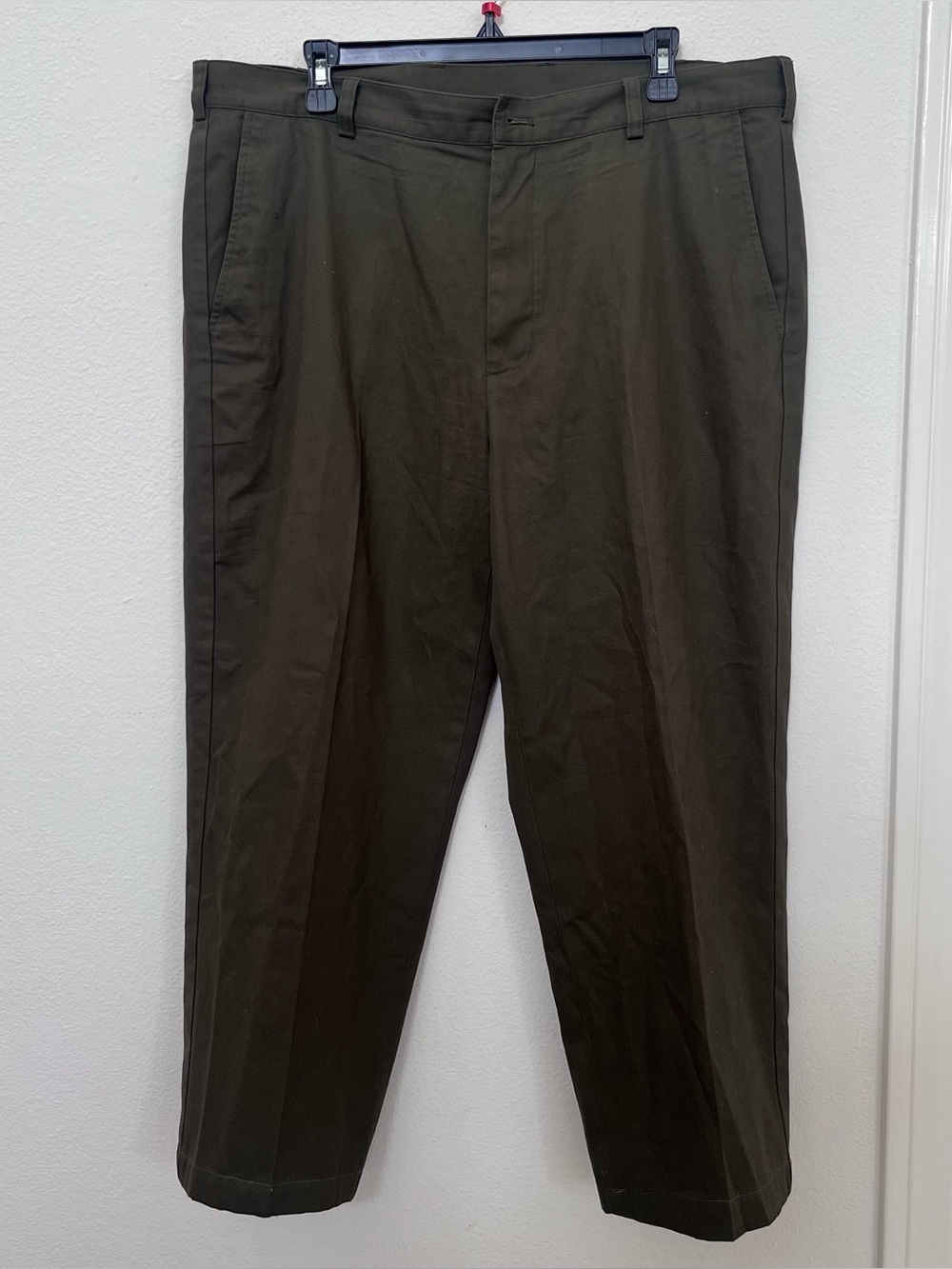 Brooks Bros 346 NWOT Soft Brushed Cotton Olive Green Pants Chino pleated 38x26”
